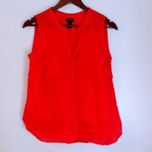 Gap Sleeveless Blouse Top Bright Red Casual Career Party Size S /#5330